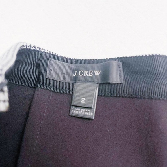 J. Crew Black and White Plaid Skater Skirt SZ2 - Picture 2 of 6